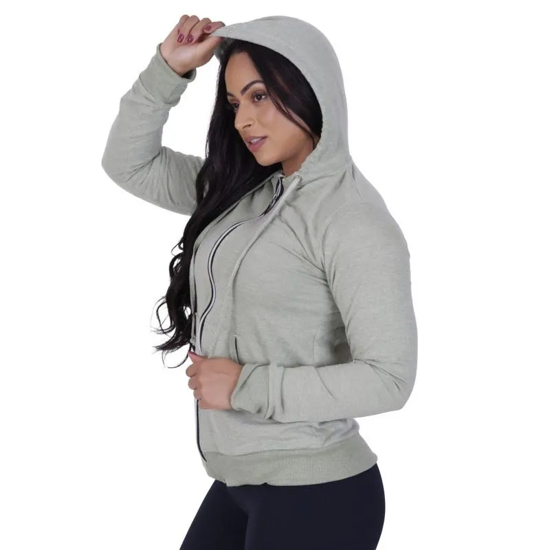 Casaquinho Esportivo Casual Algodão Unissex Capuz Bolso e Zíper Orbis