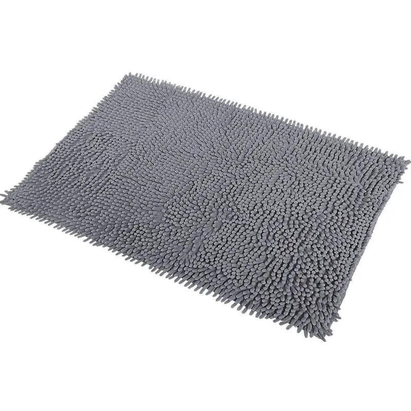 Kit 03 Tapetes De Banheiro Microfibra Bolinha 58X38Cm Chumbo