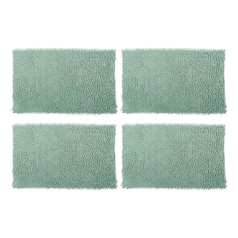 4 Tapete Bolinha Antiderrapante Macio De Banheiro Verde-Àgua
