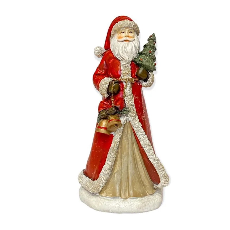 Escultura papai noel em resina c/arvore