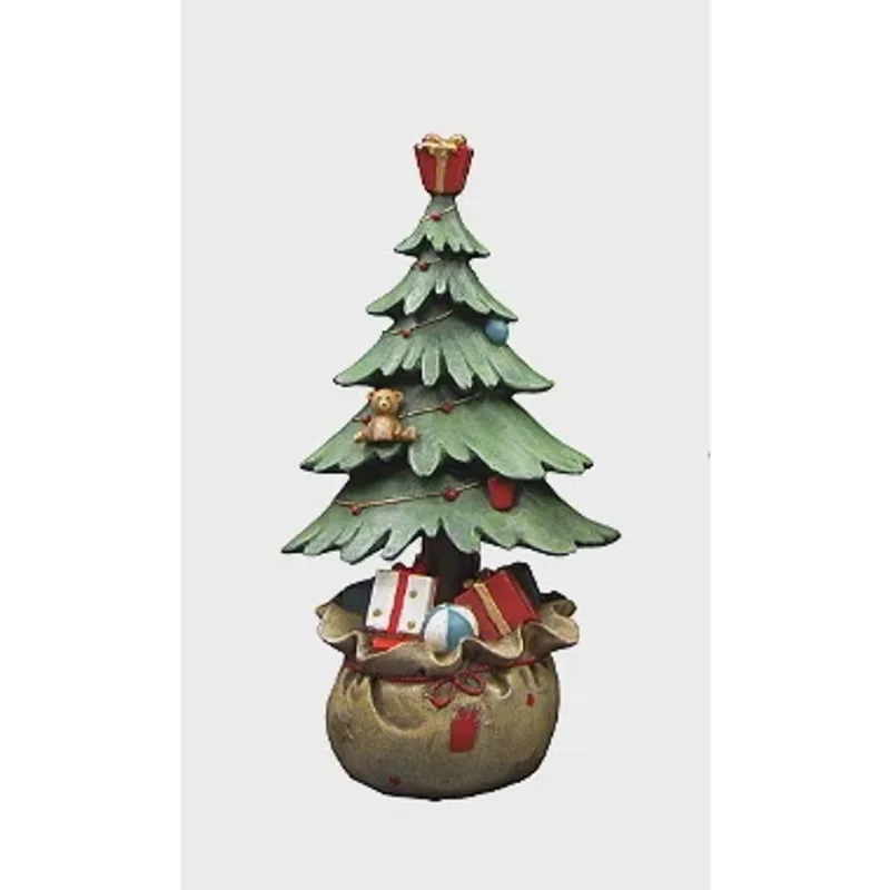 Escultura arvore de natal em resina 17cm