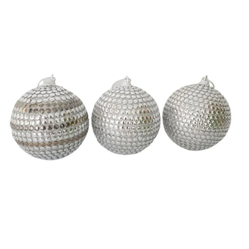 Bolas De Natal Kit Com 3 Unid Prata