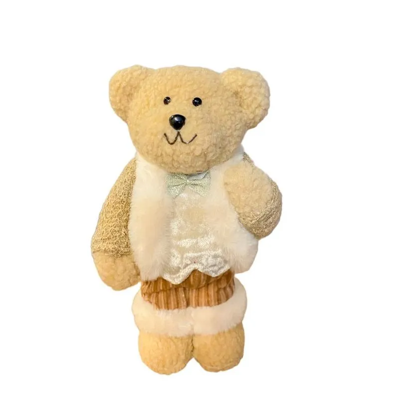 Urso com paleto e gravata e calça rose 33cm