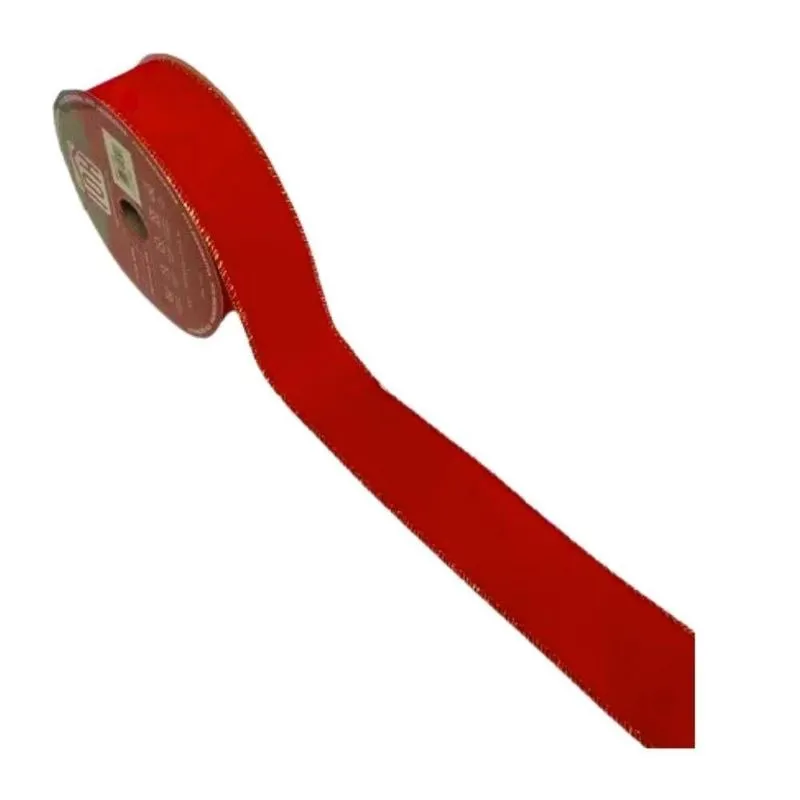 Fita De Natal Decorativa Vermelha 6.3cm 9,14m Tok Da Casa