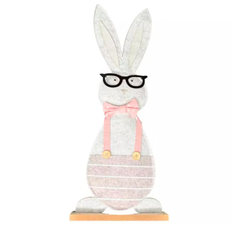 Adorno Coelho Em Pe C/ Oculos 56cm