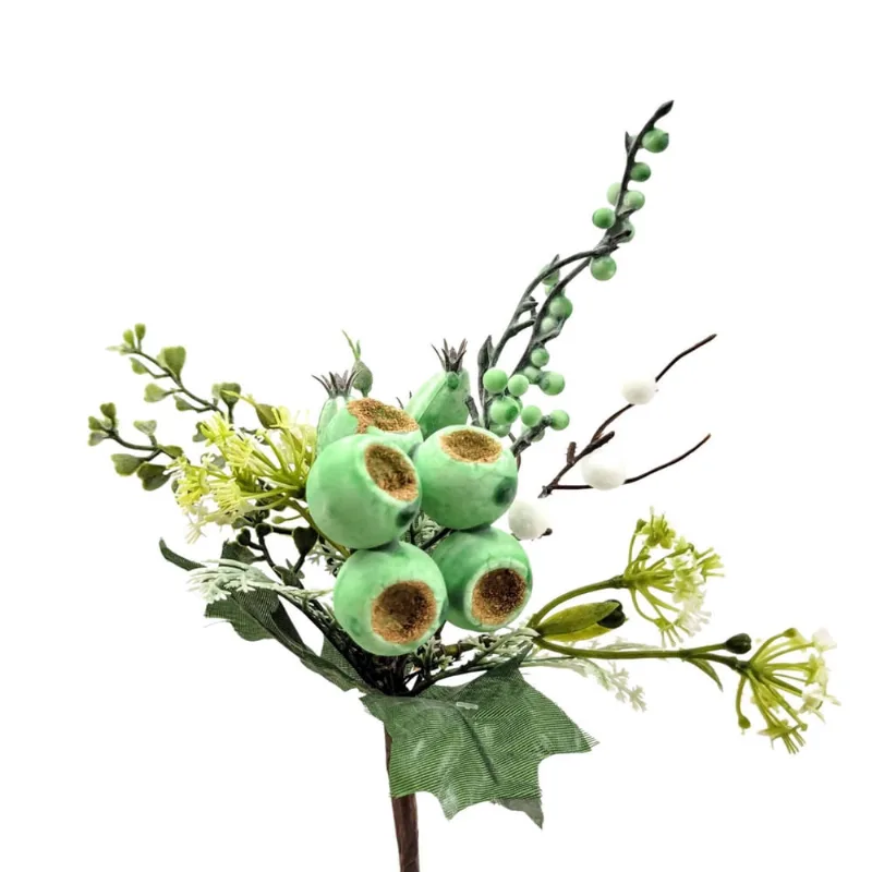 Planta Artificial Pick Cereja Verde 25X19X12Cm Páscoa