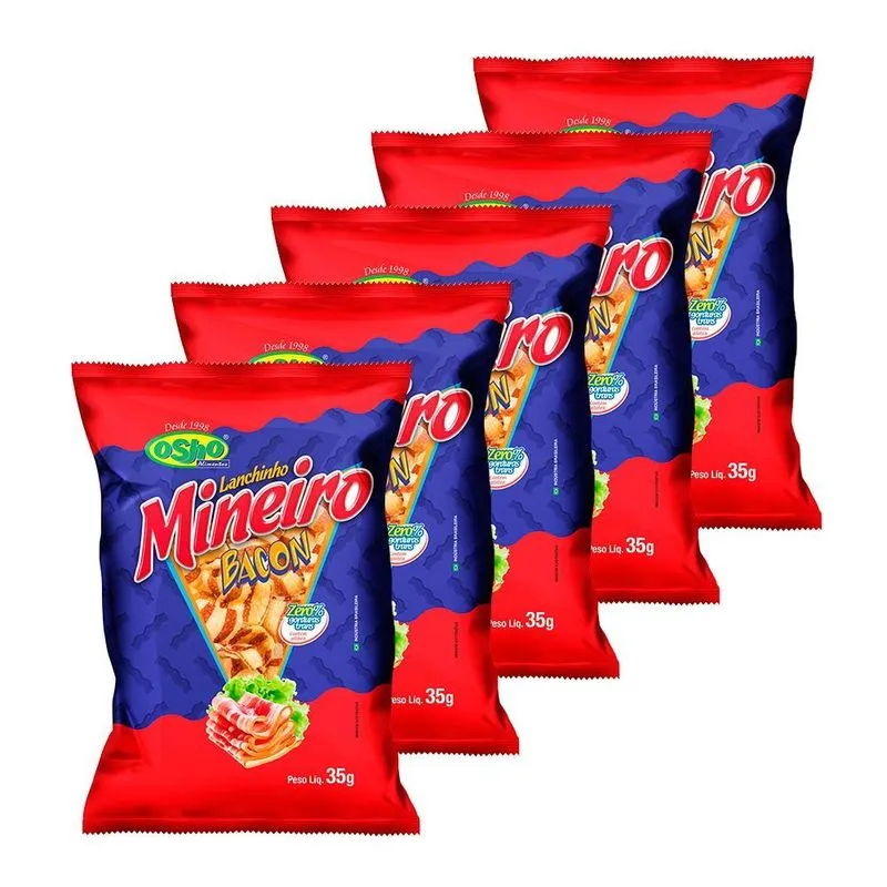 Kit Com 5 Lanchinho Mineiro Bacon Osho 35g