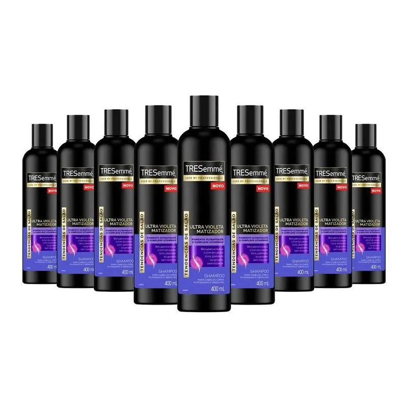 Kit Com 9 Shampoo Tresemmé Ultra Violeta Matizador 400ml