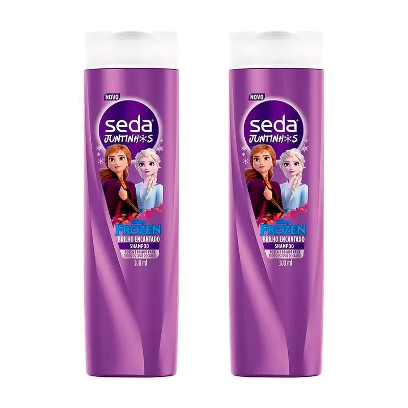 Kit 2 Shampoo Seda Juntinhos Frozen Brilho Encantado 300ml