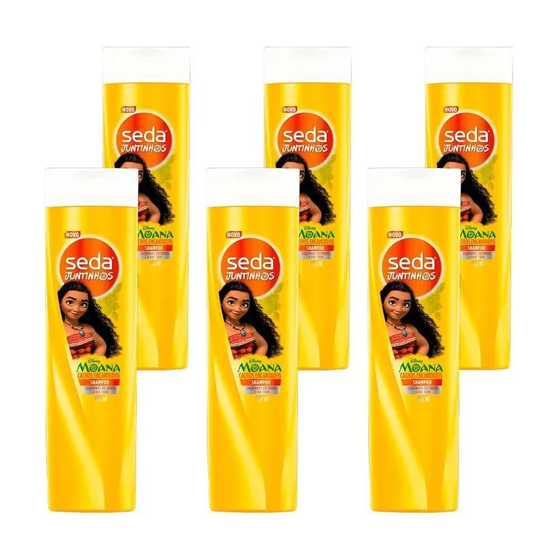 Kit Com 6 Shampoo Seda Cachos Encantados Disney Moana 300ml