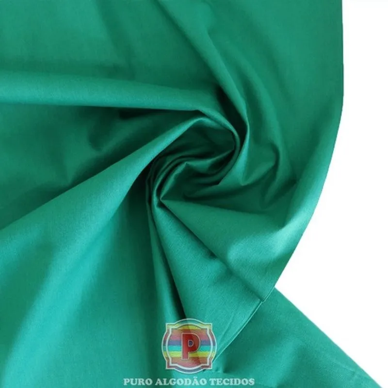 Tecido Tricoline Lisa 100% Algodão Verde Bandeira 1907