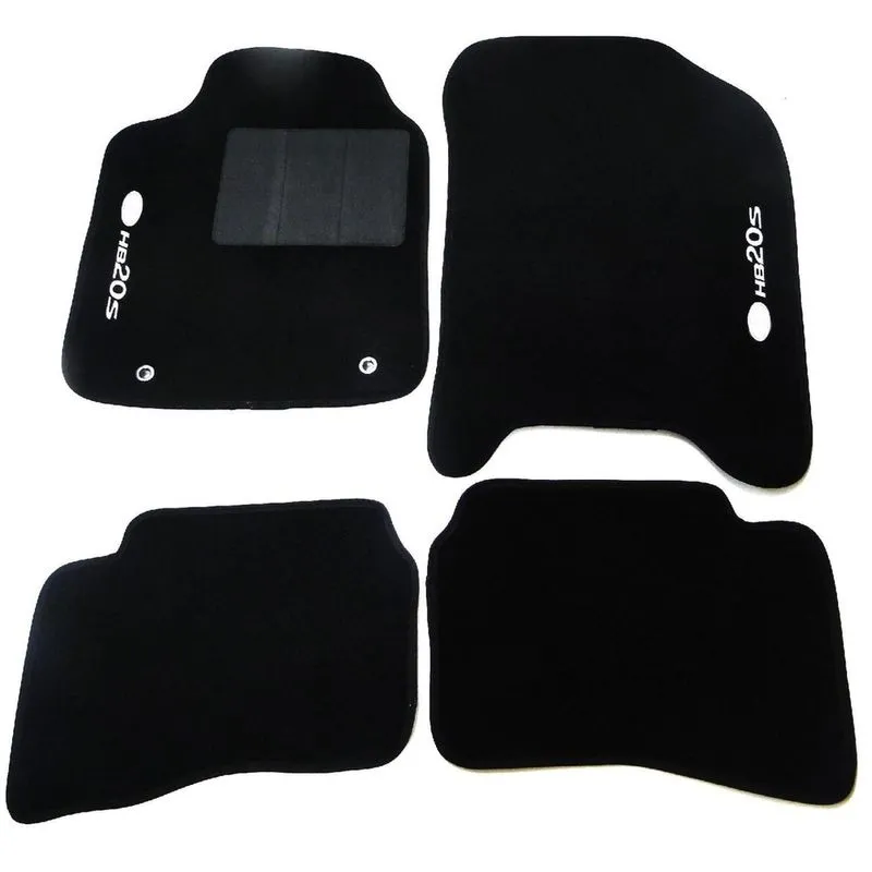 Tapete Automotivo Hb20s Carpete Base Pinada 4 Peças - Preto