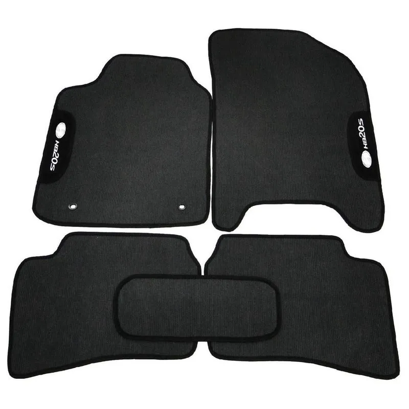 Tapete Automotivo Hb20s Borracha pvc Preto 5 Peças