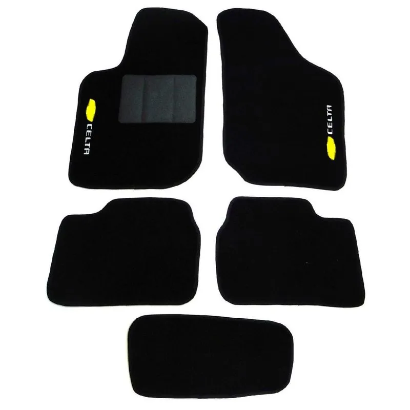 Tapete Automotivo Celta Carpete Preto - 5 Peças Tapecars