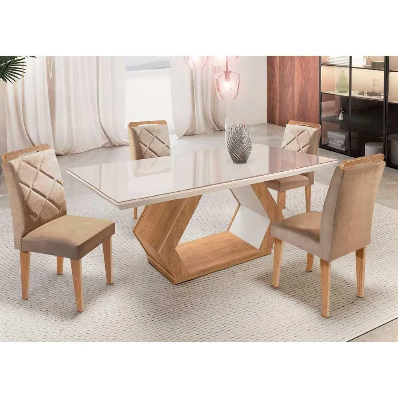 Mesa Alvorada 180 Tp 4 Cadeiras E Imbuia E Off