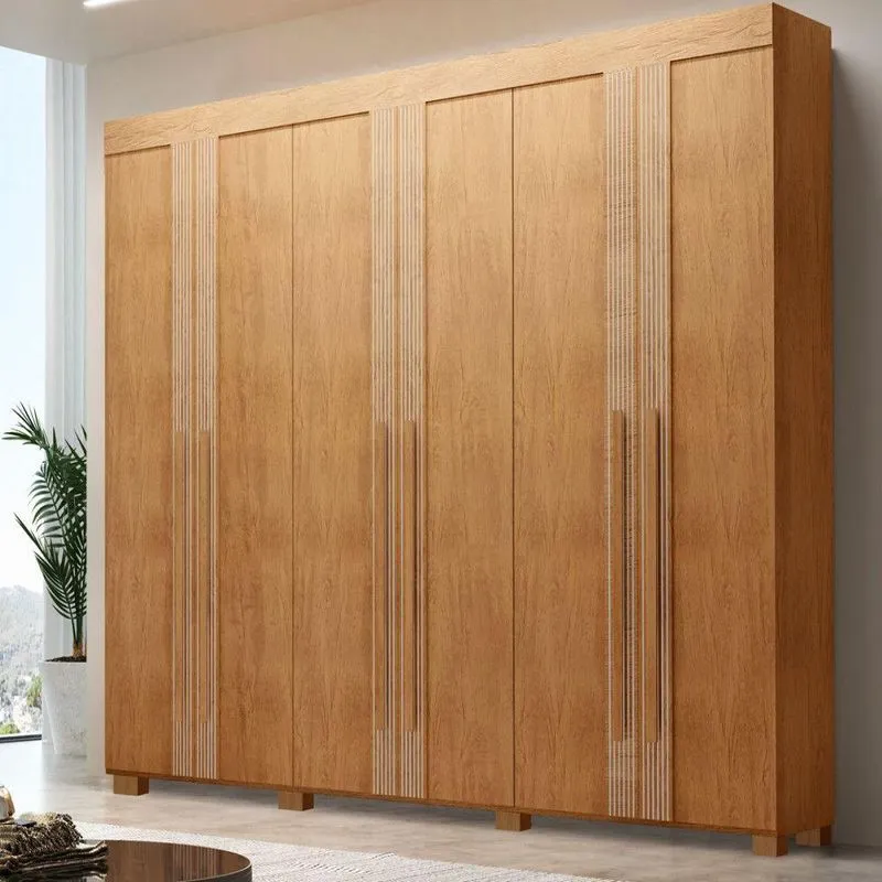 Guarda-roupa Casal Lucca Premium 6 Portas 6 Gavetas Rufato Naturale