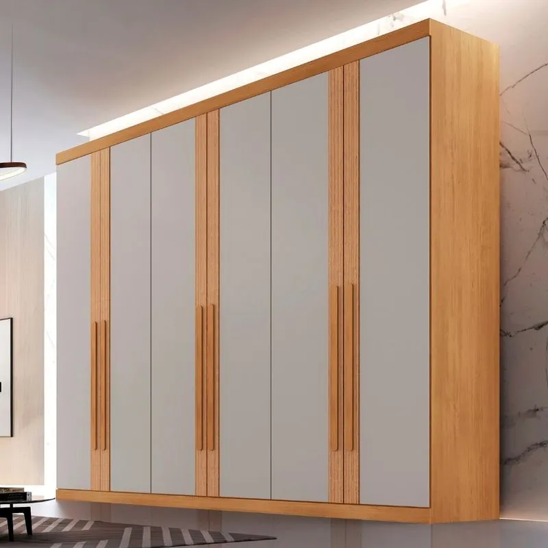 Guarda Roupa Casal 6 Portas em MDF Lucca Premium Rufato