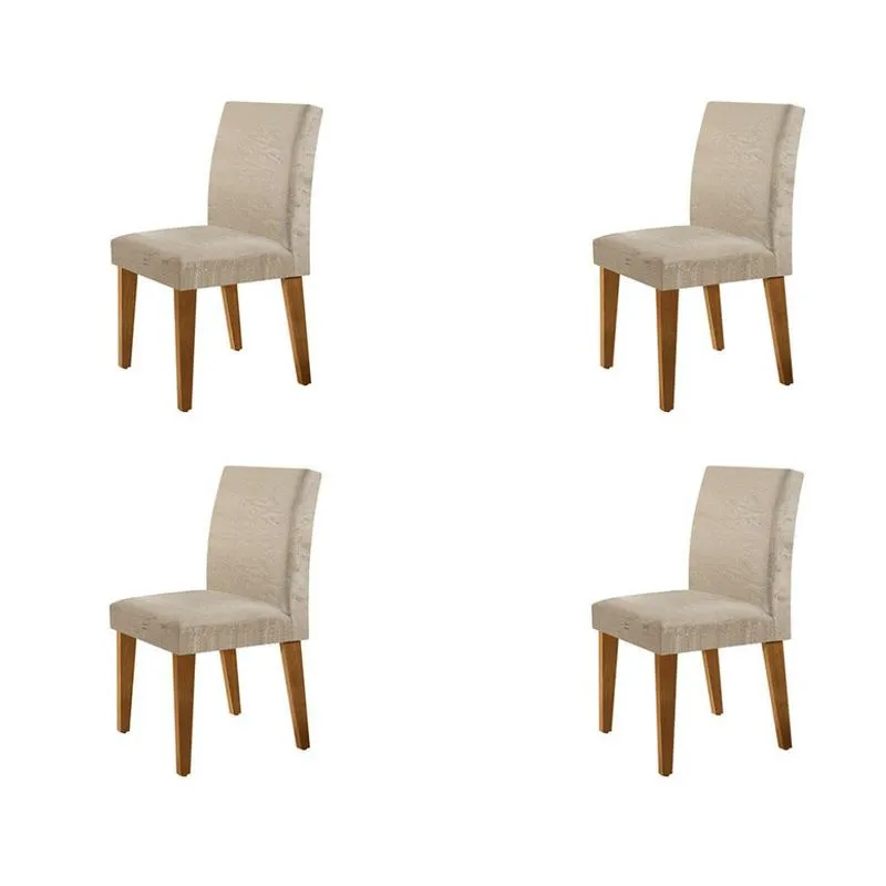 Conjunto com 4 Cadeiras Atenas Suede Amassado Chocolate e Capuccino