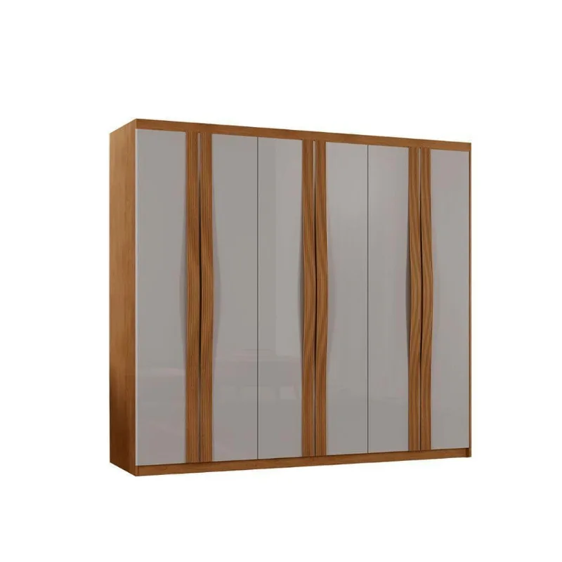 Guarda Roupa Casal Dunas 6 Portas 2 Gavetas Naturalle-Off White MDF