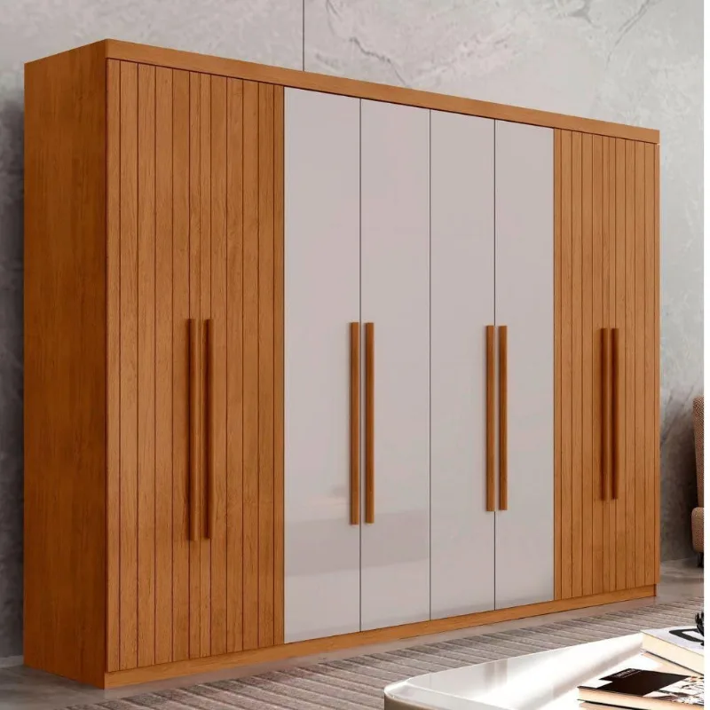 Guarda Roupa Casal Toronto Mdf 8 Portas Moderna Mobília /off White/