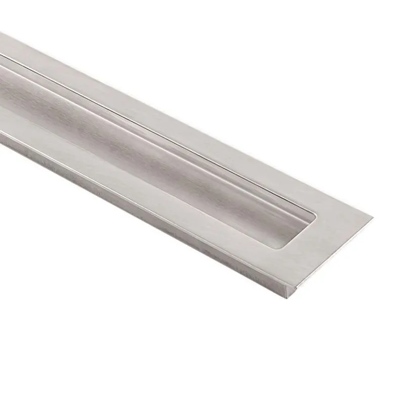 Puxador Porta Concha De Embutir Em Aço Inox 20cm Escovado