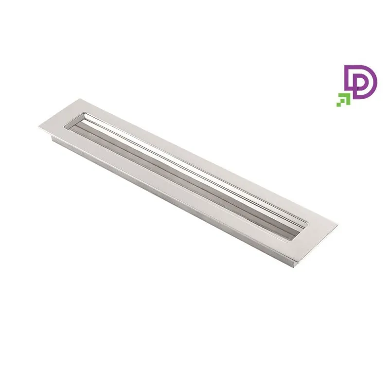 Puxador Porta Concha Embutir Aço Inox 30cm Polido Brilhante