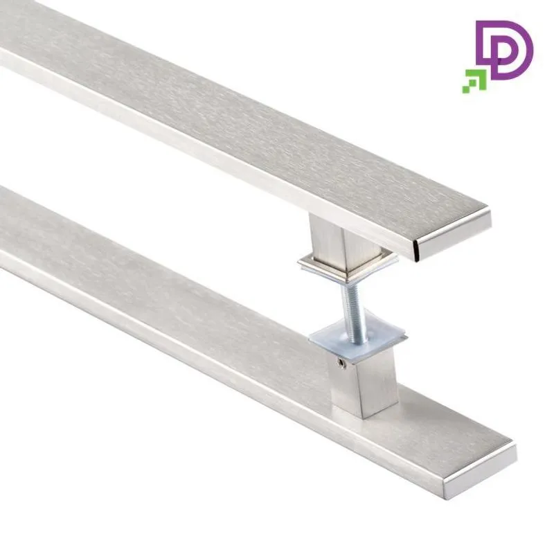 Puxador Porta Pivotante Duplo 50cm Flat Alumínio Escovado