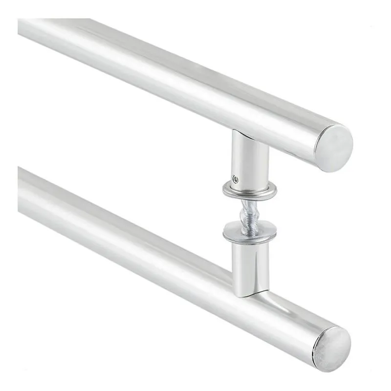 Puxador Para Porta Tubular Duplo Em Alumínio 40cm