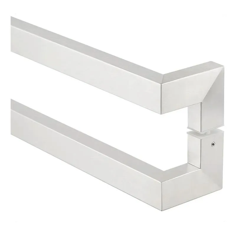 Puxador Porta Duplo Em Aço Inox 80cm Modelo Solution