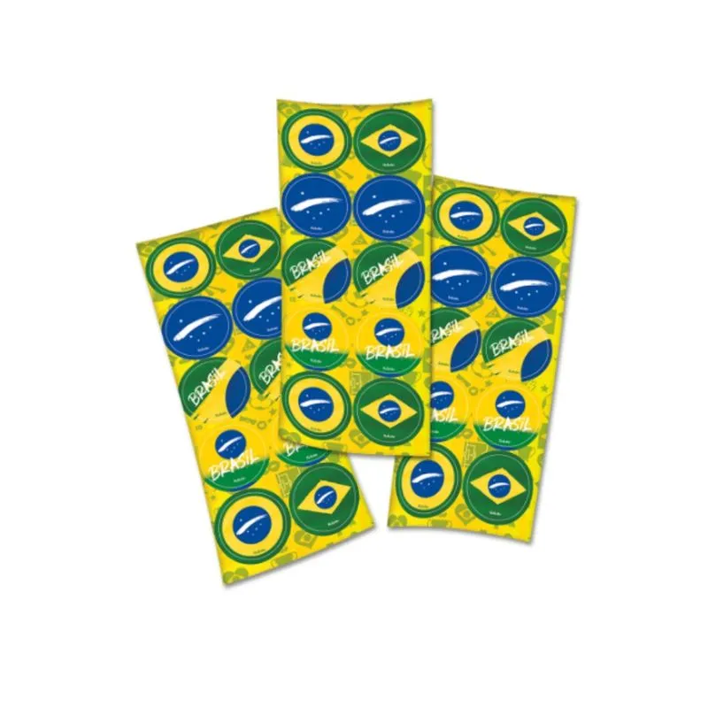 Adesivo Descorativo Vai Brasil c/ 30 unidades Festcolor