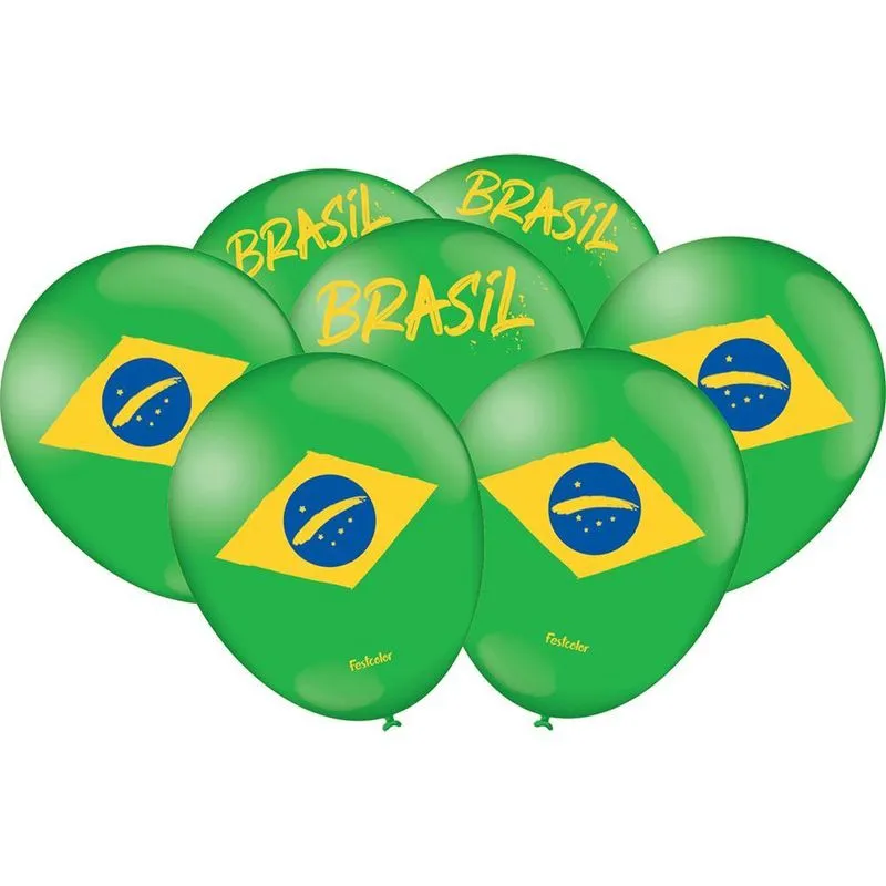 Balão Bexiga Copa Do Mundo Brasil - 25 Unidades - 9