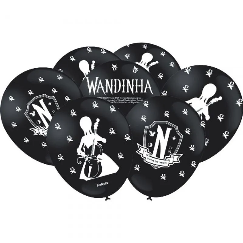 Balão 9 Wandinha Preto 25 Un Festcolor