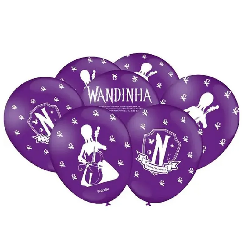 Wandinha Balão Decorado No9 c/25 Lilás - Festcolor
