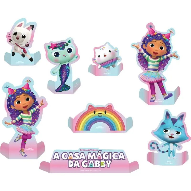 Casa Magica Gabby Decoração De Mesa C/8 - Festcolor