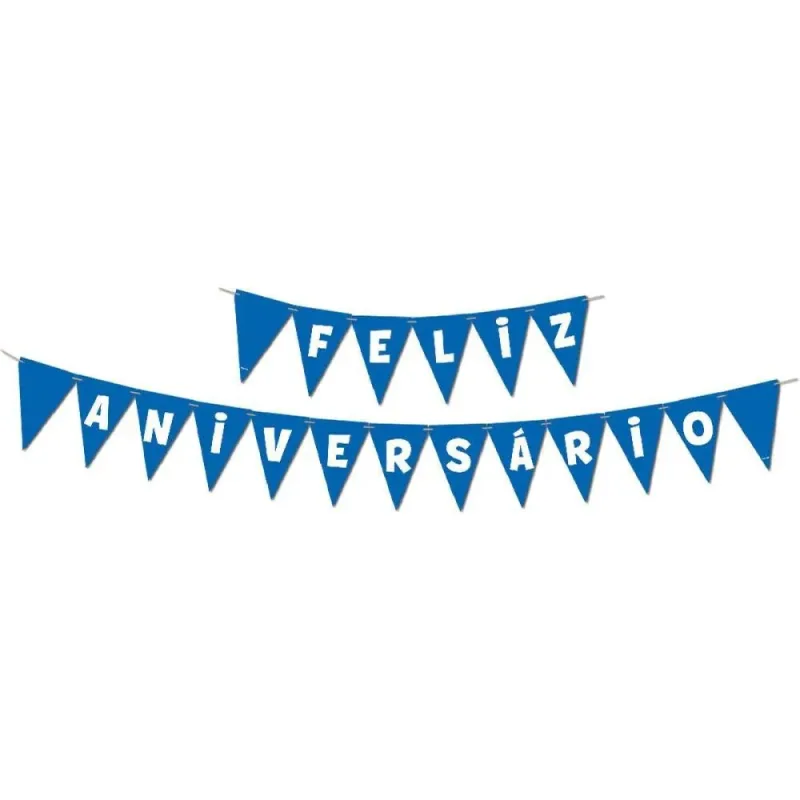 Faixa Decorativa Feliz Aniversario Azul