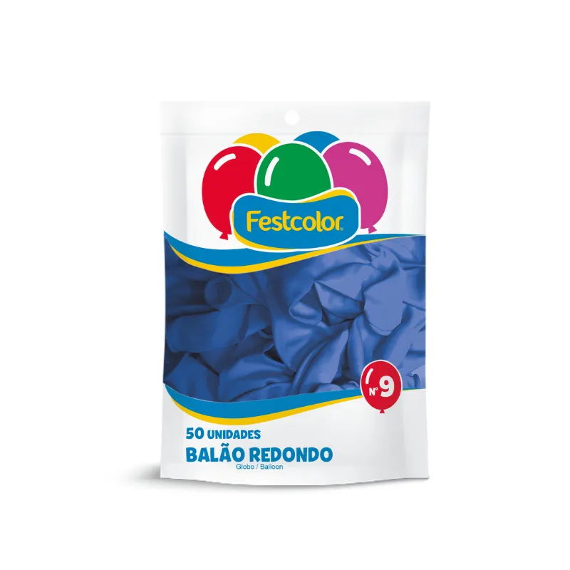 BALÃO 50UN LISO N9 AZUL ESCURO FESTCOLOR