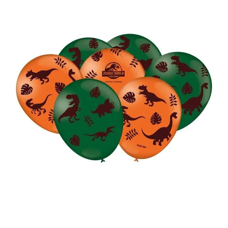 Balão Bexiga Jurassic World New Com 25 Unid Festcolor