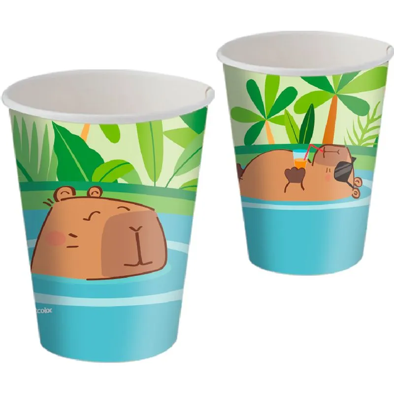 Capivara Copo Papel 200ml c/8 - Festcolor