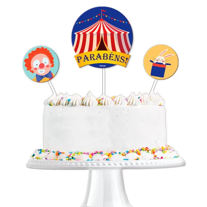 Circo Kit Topo de Bolo c/3 - Festcolor