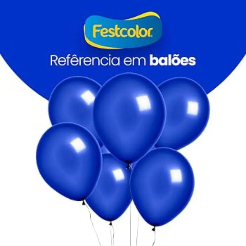 BALÃO 50UN LISO LATEX N12 AZUL NOITE FESTCOLOR