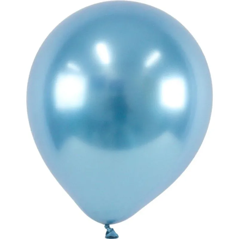 Balao 9 Liso Cromado Azul Claro Metalico PCT.C/25