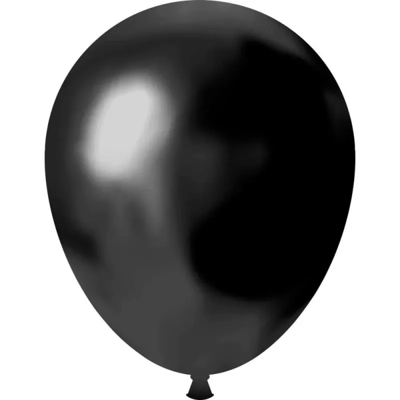 Balao 9 Liso Cromado Preto Metalico PCT.C/25