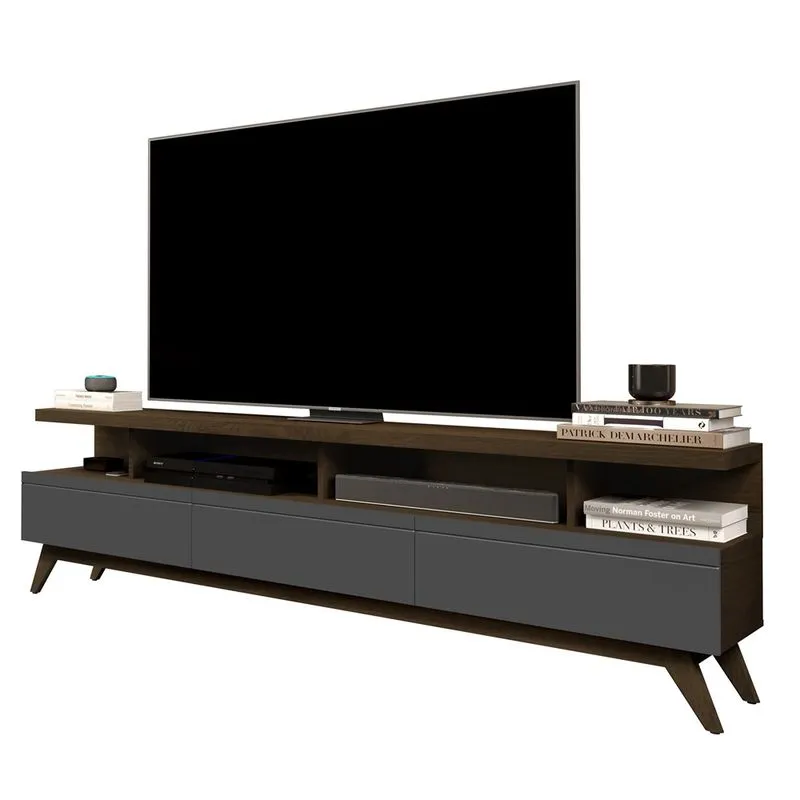 Rack Para TV Até 72 Vivare 1,8 Wood Giga - Cedro / Cinza