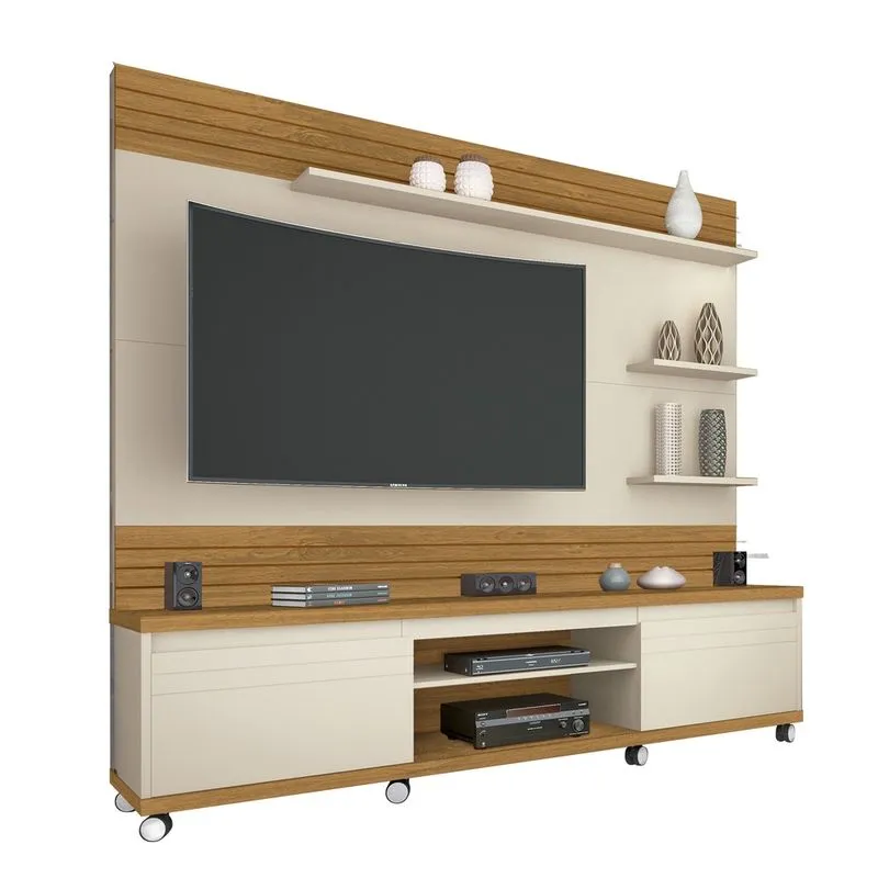 Home Estante Para Tv Até 70 Cedro Giga - Off White /Cumaru