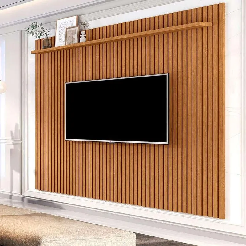 Painel para TV até 80 Polegadas Giga Móveis Versátil Ripado MDF e MDP Nature