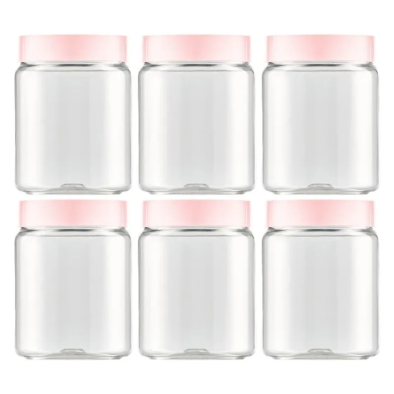 Pote Com Tampa Rosa 650ml 6 Unidades NOSSA CRIA