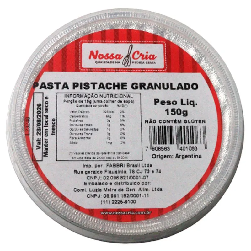 Pasta Pistache Granulado 150G FABRI Nossa Cria