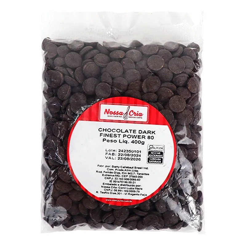 Chocolate Dark Finest Power 80 400g NOSSA CRIA CHOCO DARK FINEST POWER 80 GT 400G NOSSA CRIA