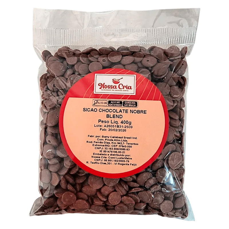 Chocolate Sicao Nobre Blend Gotas 400g NOSSA CRIA SICAO CHOCO NOBRE BLEND GT 400G NOSSA CRIA