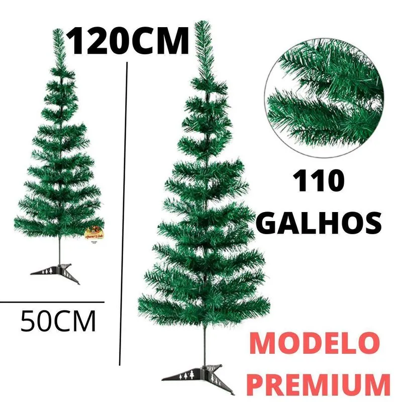 Arvore Verde Natal 120cm 120galhos Qualidade Prime Festas